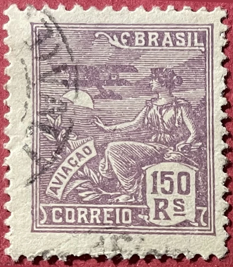 Brazil 1921 150R Aviation Sc-225 Violet Used #Wh64 - Image 1 of 1