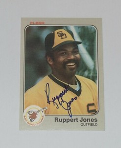 RUPPERT JONES SIGNED AUTO'D 1983 FLEER CARD #361 SAN DIEGO PADRES YANKEES