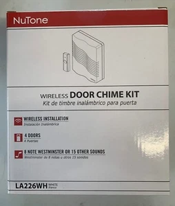 LA226WH NuTone Wireless Door Chime Kit in White 4 DOORS 8 NOTE WESTMINSTER - Picture 1 of 2