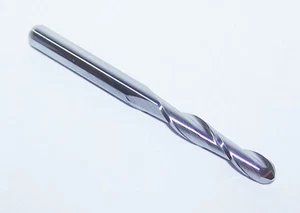 1/8" (.1250") CARBIDE 2 FLUTE ENDMILL, BALL END, LONG .675 FLUTE 1625-1250.675A1 - Picture 1 of 2
