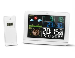 Estación meteorológica Auriol con pantalla a color, inalámbrica, blanca - Imagen 1 de 3