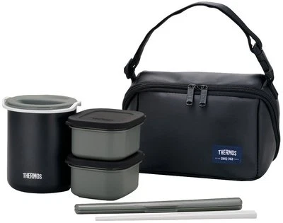 THERMOS Japan DBQ-362 Lunch Box Stainless Steel Bento Heat Preservation with Bag - Image 1 of 2