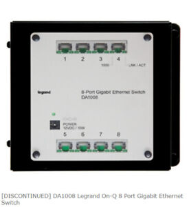 DA1008 Legrand On-Q 8 Port Gigabit Ethernet Switch - NEW OPEN BOX