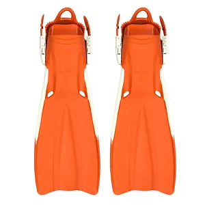 Scuba Choice Palantic Open Heel Rubber Dive Fins with Bag, Orange - Picture 1 of 3