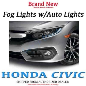 Genuine OEM Honda Civic 2Dr 4Dr Fog Lights Set 2016 LX Auto Light Foglight - Picture 1 of 1