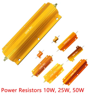 10/25/50W Watt Shell Power Aluminum Housed Case Wirewound Resistor 0.1-470 Ohm - Image 1 of 4