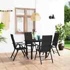 Garden Dining Set 5 Piece Black Outdoor Furniture Table and Chairs vidaXL