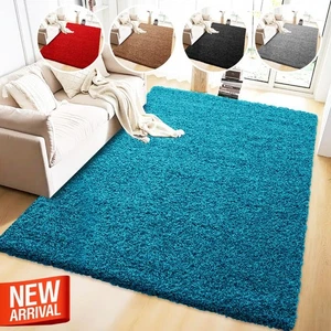 Moderne weiche Shaggy Teppiche rutschfest Schlafzimmer Wohnzimmer Teppich Flur Läufer Rug - Bild 1 von 11
