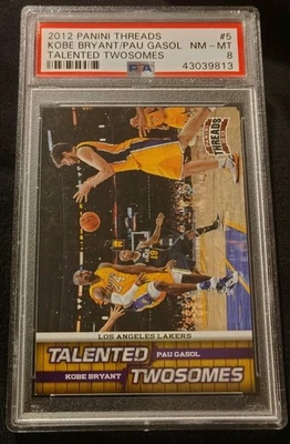 2012 Panini Threads Talented Twosomes Kobe Bryant Pau Gasol #5 - Image 1 of 2