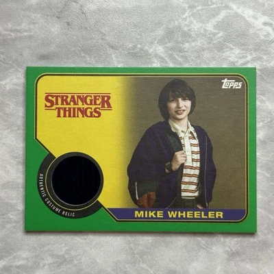 2018 Topps Stranger Things Relics Costume Green 27/50 Mike Wheeler Finn Wolfhard - Image 1 of 2