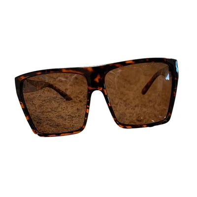 Oversized Big Tortoiseshell Polarized Sunglasses Square Frame Women's Fashion - Image 1 of 4