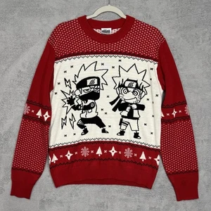 Naruto Shippuden Anime Ugly Christmas Sweater Kakashi Naruto Red Holiday M EUC - Bild 1 von 15
