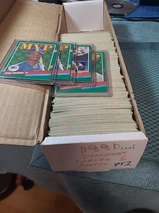 1990 LEAF CARDS IN A BOX: KEN GRIFFEY ERROR NO PERIOD AFTER INC., CECIL FIELDS,  - Picture 1 of 10