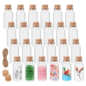24 Pack 10ml Mini Spell Jars - Glass Vials with 26 Cork Stoppers and Twine - ... - Bild 1 von 8