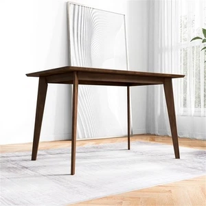 Aria Mid Century Modern Style Solid Wood Walnut Rectangular 47" Dining Table - Picture 1 of 5