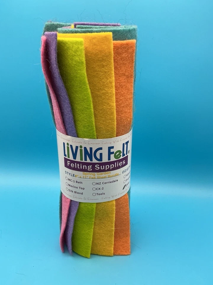 Living Felt 100% Wool Felt Sheets 8”x11” Spring Garden Pkg Of Six - image 1 of 1