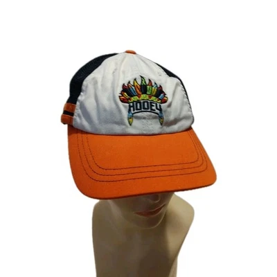 HOOey Womens Hat Baseball Cap Snapback Trucker Orange Blue White Two Stripes - Image 1 of 4