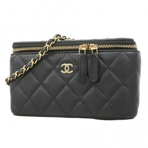 Chanel Vanity Bag Matelasse Chain Shoulder Lambskin Champagne 513221 - Picture 1 of 10