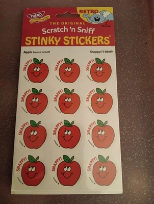 Tendencia Colección Retro Scratch 'N Sniff Apple Snappy Stinky Pegatinas 2 Hojas  Foto 1 de 2