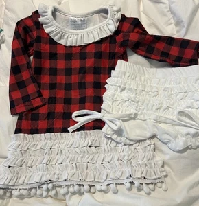 Lindo Vestido Sugar Bee Boutique NUEVO, Talla 9 Meses Navidad/Vacaciones/A Cuadros - Imagen 1 de 7