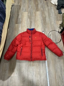 Polo Ralph Lauren RL250 Goose Down Quilted Lined Puffer Jacket Mens XL Red - Picture 1 of 21