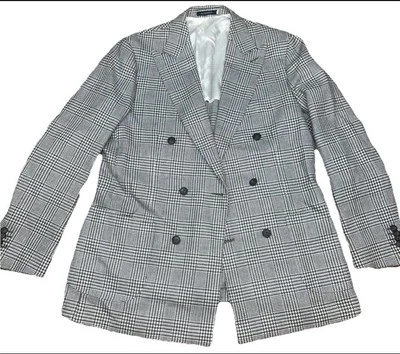 Шерстяное льняное пальто Marling & Evan's SuitSupply Houndstooth размер США 40 узкий покрой - Изображение 1 из 4