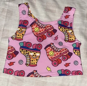 Lola and the Boys Girls Pink Roller Skate Tank Top Sz 6 - Picture 1 of 3