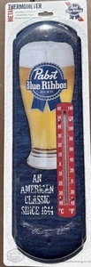 Pabst Blue Ribbon PBR Metal Thermometer Weather Resistant Indoor Outdoor - Picture 1 of 1