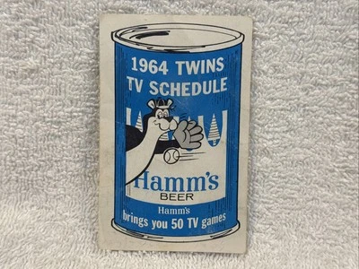 RARE 1964 Minnesota Twins Hamm's Beer Pocket Schedule, VERY NICE-LOOK! - Image 1 of 3