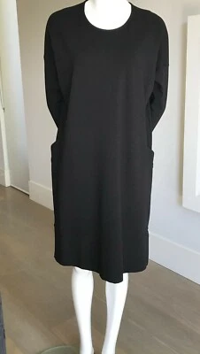 Australian Designer Feathers Black Long Sleeve Knee Length Dress S-M NEW RRP$249 - Image 1 of 4