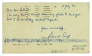 RAR! "Musiktheorie Pionier" Richard Swift handsigniert AMQS datiert 1972 - Bild 1 von 1