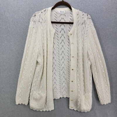 Cárdigan suéter vintage Wintuk para mujer 100 % acrílico orlon 2 bolsillos Foto 1 de 4
