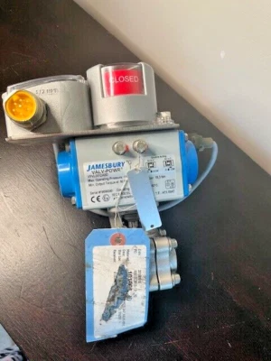 JAMESBURY 3/4'' Actuated Ball Valve 4A-3600TT-B2 Actuator VPVL051DABD NEW - Image 1 of 4
