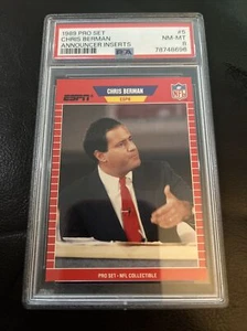 1989 Pro Set Announcers #5 Chris Berman Football Card PSA NM-MT 8 - Picture 1 of 2