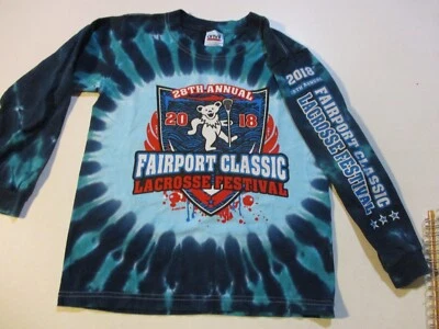 FAIRPORT CLASSIC LACROSSE FEST 2018 GRATEFUL DEAD BEAR TIE DYE L/S T-SHIRT SM - Изображение 1 из 4