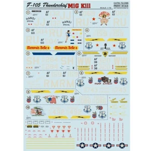 Calcomanía de tobogán Thunderchief escala impresa 72-096 para avión 1:72 F-105 - Imagen 1 de 12