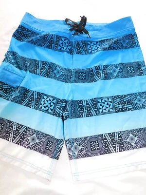 NUEVO PANTALÓN CORTO TRINITY A RAYAS TURQUESA PARA HOMBRE TALLA 34 Foto 1 de 4