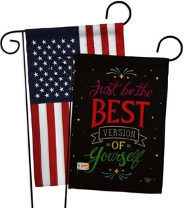 Best Version of Yourself Garden Flag - Pack Expression Inspirational Spiritua... - Picture 1 of 5
