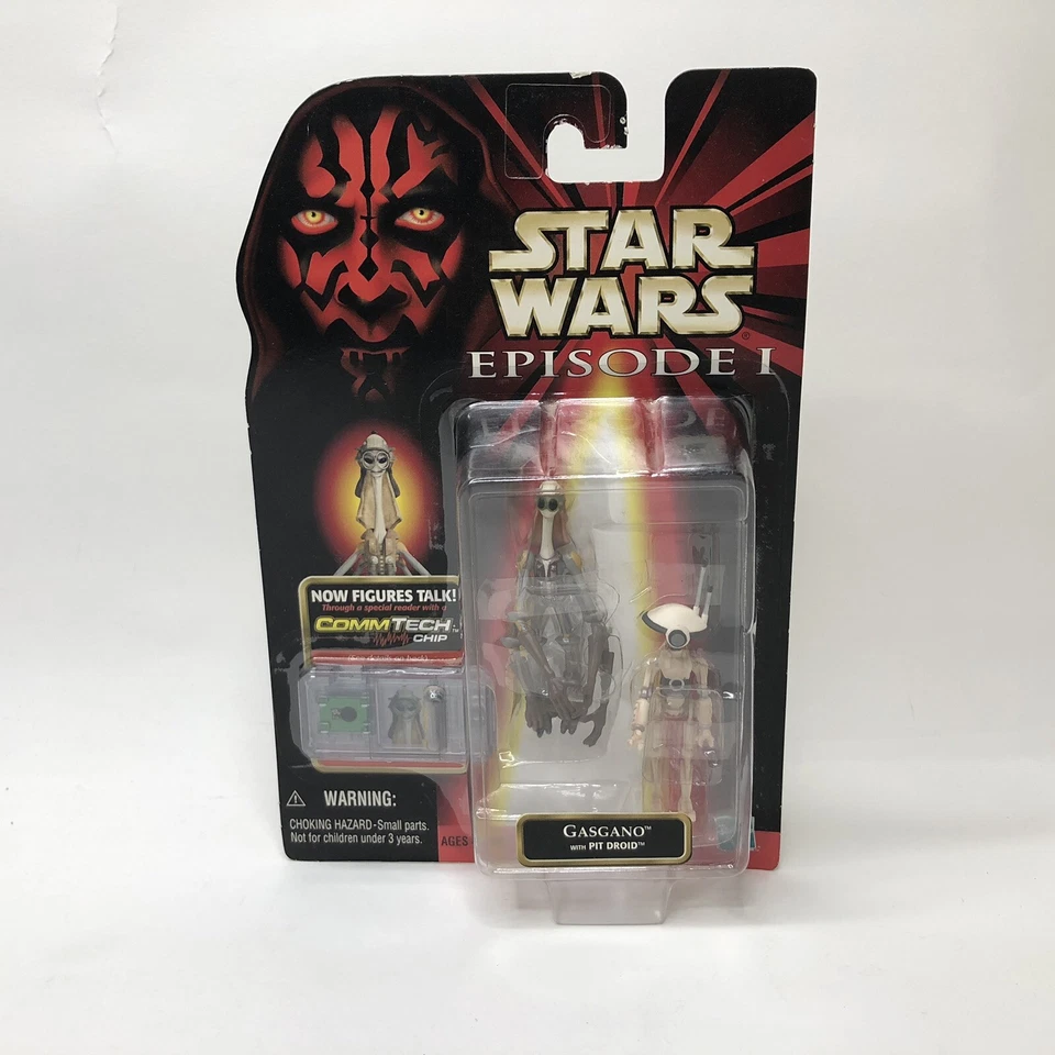 Figura de acción Star Wars Gasgano Pit Droid Episodio 1 1998 Hasbro Commtech EE. UU. Foto 1 de 4