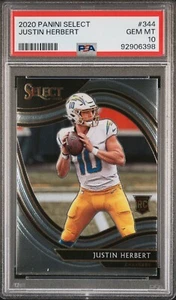 2020 Panini Select JUSTIN HERBERT Field Level Rookie #344 RC Chargers PSA 10 - Picture 1 of 4