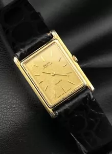 Orologio donna vintage raro Seiko Lassale quadrante oro polvere stile serbatoio minimalista - Foto 1 di 13