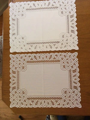 Heritage Lace Ivory Battenburg Design 14 x 19 Placemat/ Runner 4 piece set (141) - Image 1 of 4