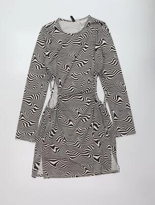 H&M Womens Brown Animal Print Polyester Bodycon Size M Round Neck Pullover - Image 1 of 4