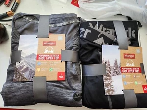 Wrangler Base Layer Top & Bottom Thermal Shirt & Pants Mens Size 2XL Gray& Black - Picture 1 of 5