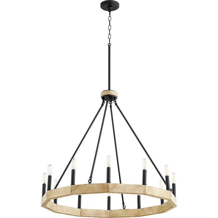 Quorum Alpine 12 Light Chandelier, Noir with Driftwood - 6189-12-69 - Изображение 1 из 1