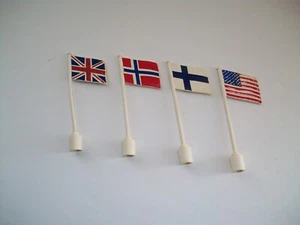 4 x Vintage frühe Lego 60er Jahre Nationalflaggen. - Bild 1 von 4