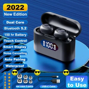 Earbuds Wireless Earphone Headset Headphone Stereo Waterproof For Bluetooth - Photo 1 sur 6