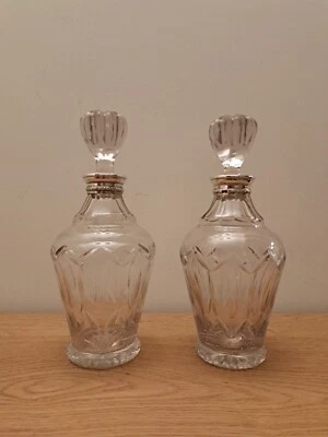 Coppia di caraffe, cristallo e argento, inizio XX°. - Immagine 1 di 4