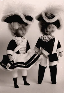 Dolls Portrait of a Man and Woman Vintage RPPC BS.39 - Picture 1 of 2