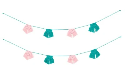 Macramé decorativo para colgar en la pared colorido tejido a mano de algodón indio Foto 1 de 3